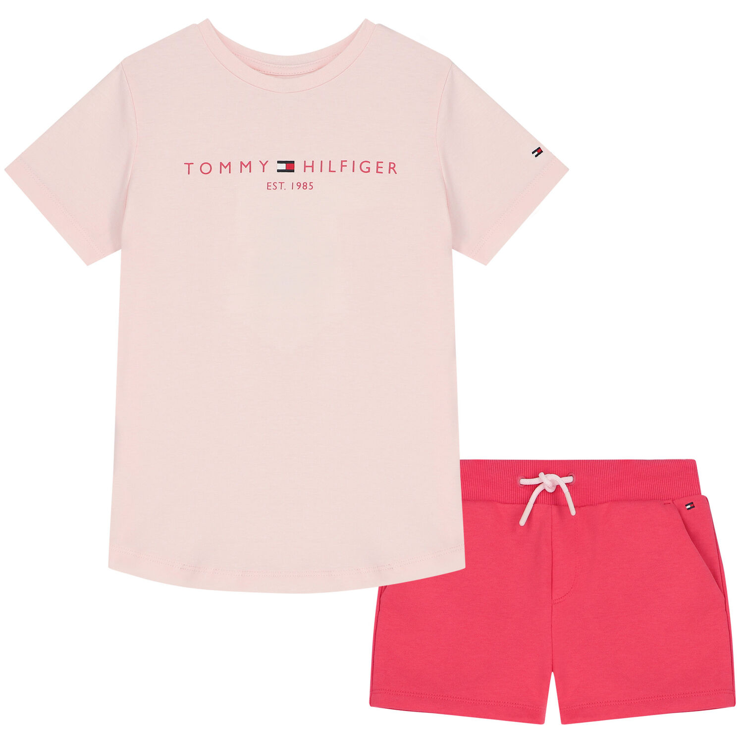 Girls Pink Logo Shorts Set, 1, hi-res image number null