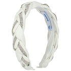 Girls White Plaited Diamante Headband&Acirc;&nbsp;, 2, hi-res