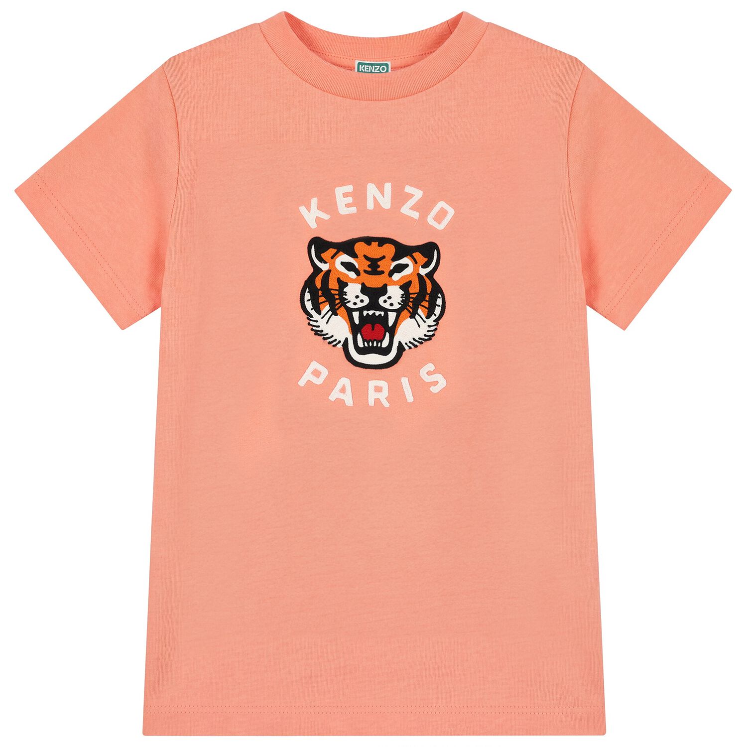 Girls Orange Tiger Logo T-Shirt Dress, 1, hi-res