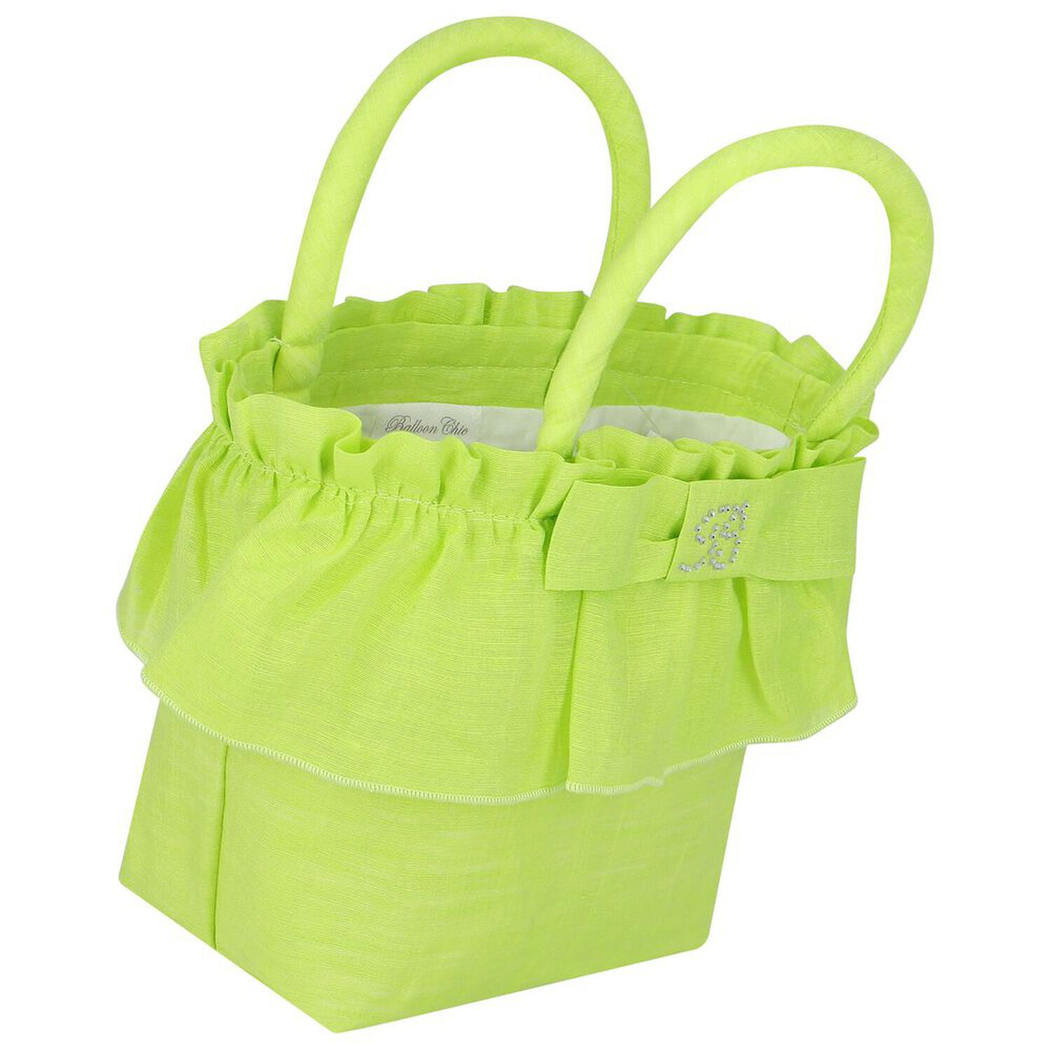 Girls Green Logo Ruffled Hand Bag, 1, hi-res image number null