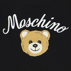 Girls Black Teddy Bear Logo Dress, 1, hi-res