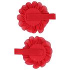 Girls Red Flower Hairclips ( 2 Pack ), 1, hi-res