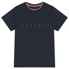 Boys Navy Blue Logo T-Shirt, 1, hi-res
