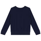 Girls Navy Blue Polo Bear Sweatshirt, 1, hi-res