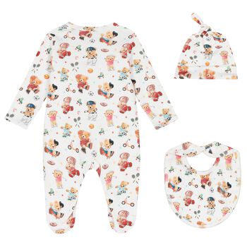 Baby Boys Playful Bear Babygrow Gift Set (3 Piece)