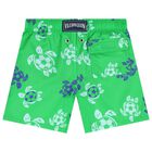Boys Green Turtle Swim Shorts, 1, hi-res