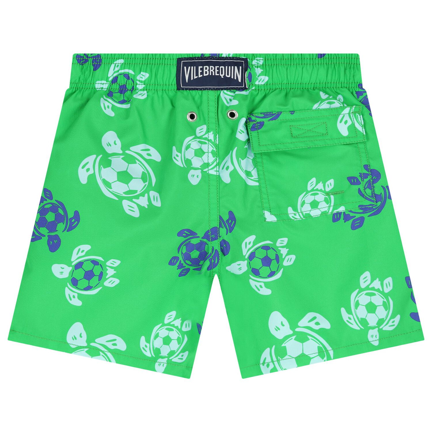 Boys Green Turtle Swim Shorts, 1, hi-res