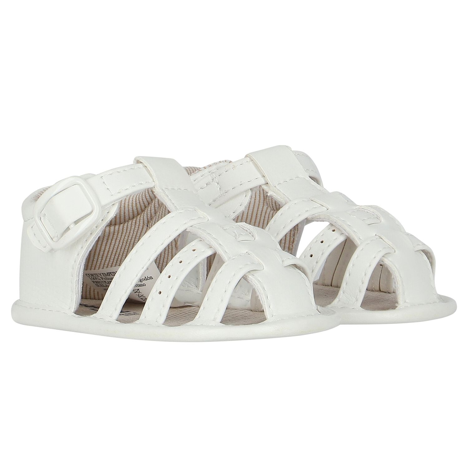 Baby Boys White Sandals, 1, hi-res image number null