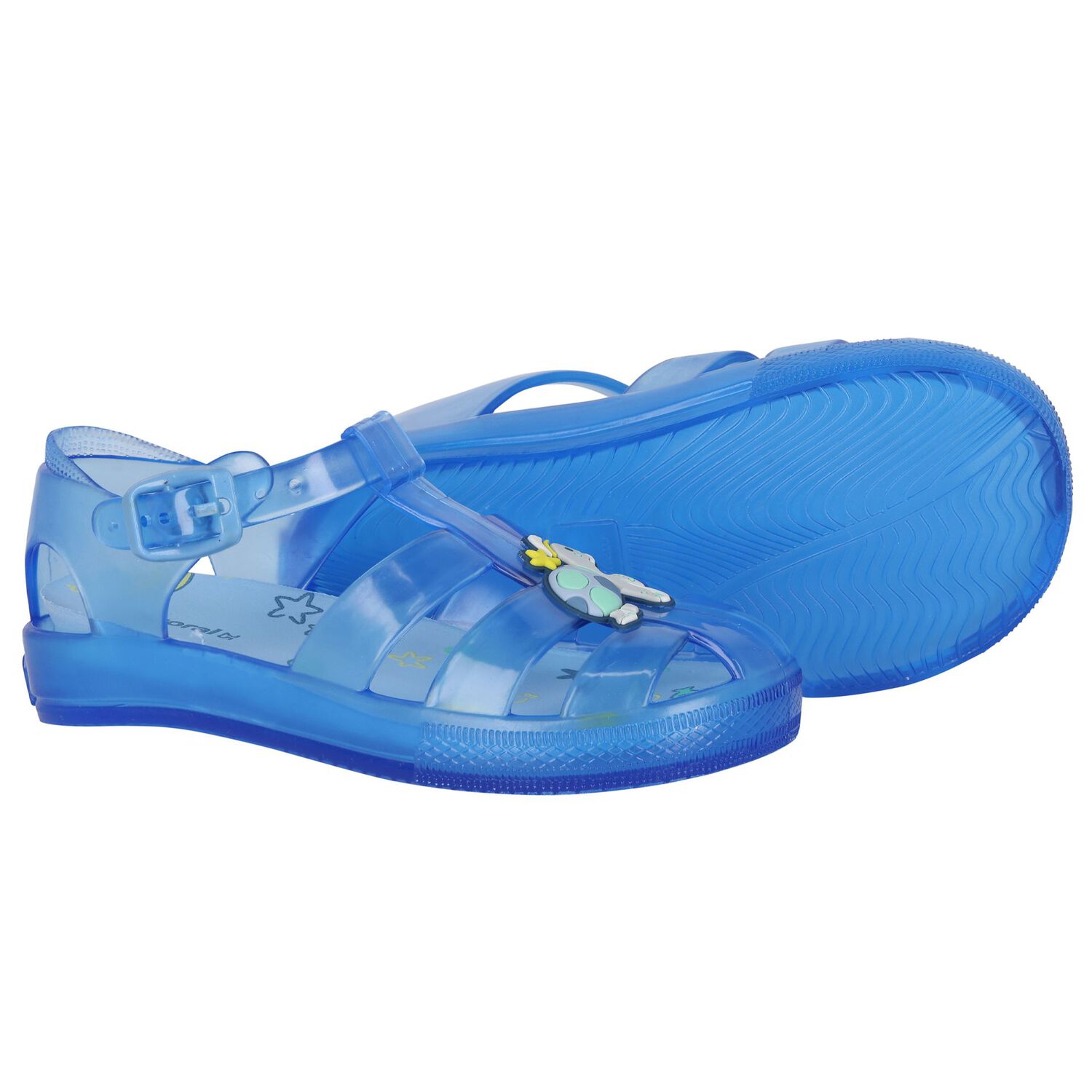 Younger Boys Blue Jelly Sandals, 2, hi-res