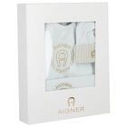 Baby Boys Blue Logo Babygrow Hat & Bib Gift Set, 1, hi-res