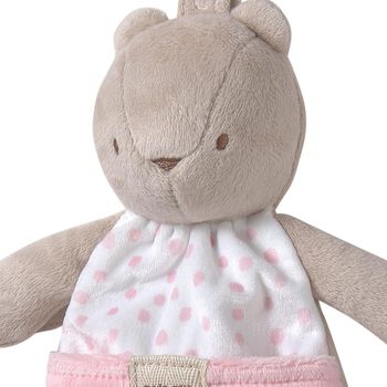 Baby Girls Pink & Beige Squirrel Doudou Comforter