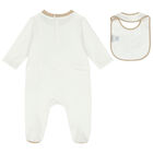 White Coin Logo Babygrow Gift Set, 1, hi-res