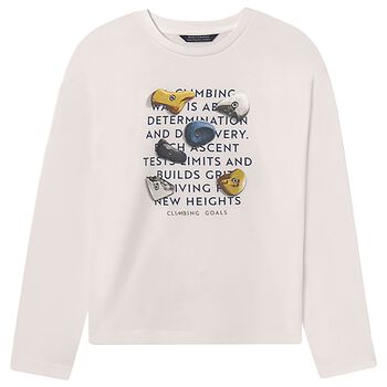 Boys Ivory Long Sleeve Top