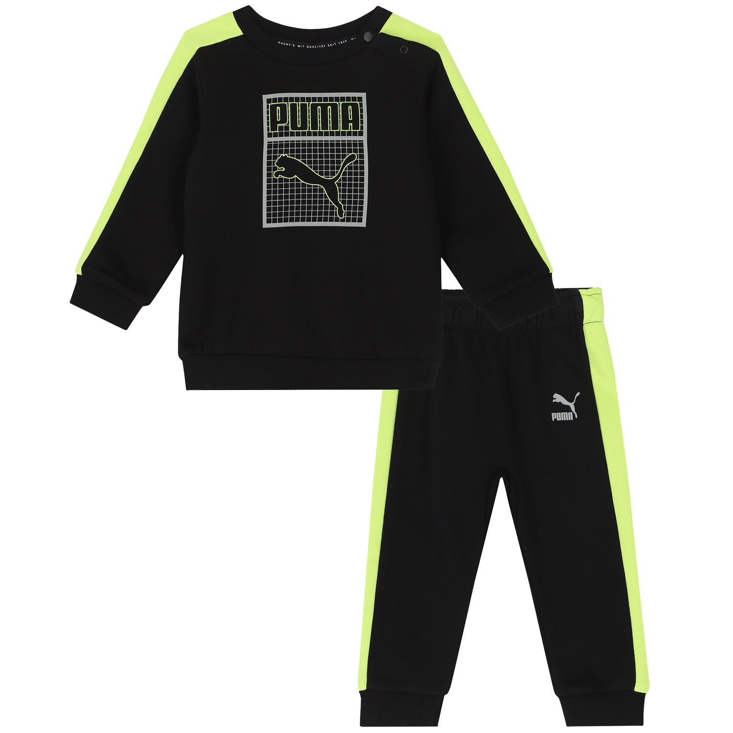 Younger Boys Black & Green Logo Tracksuit, 1, hi-res