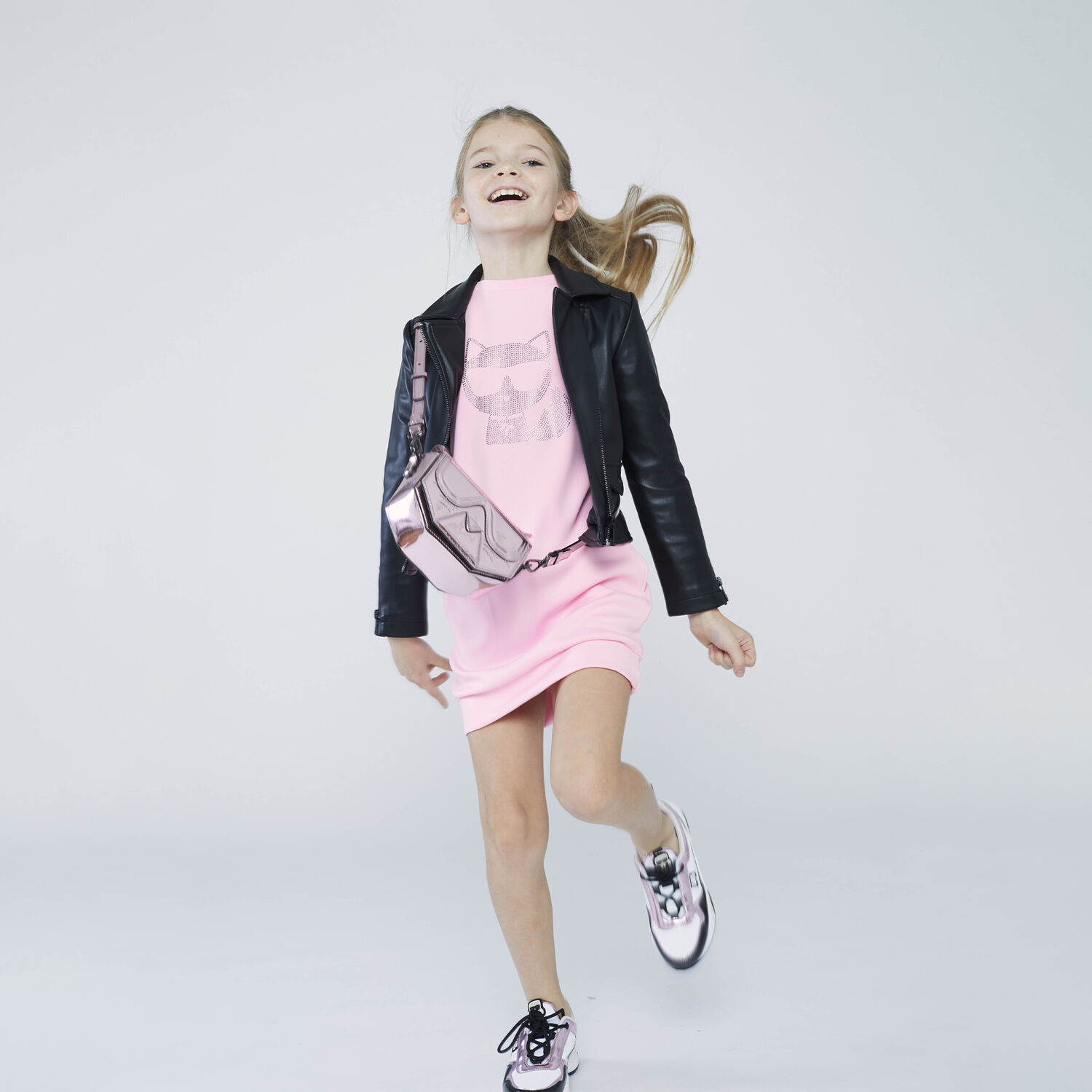 Girls Pink Choupette Logo Dress, 1, hi-res image number null