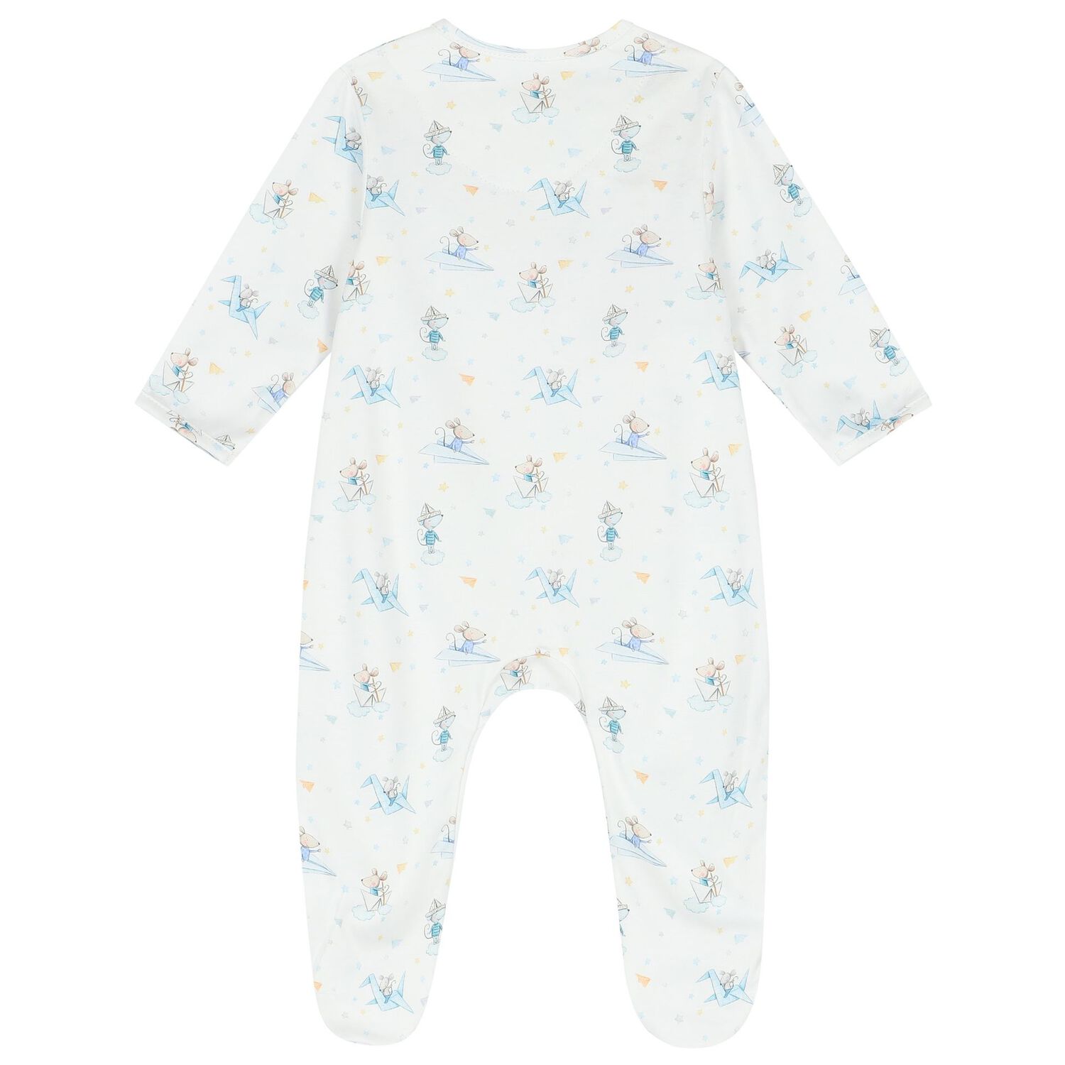 Baby Boys White Cute Mouse Babygrow, 1, hi-res image number null