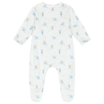Baby Boys White Cute Mouse Babygrow