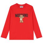 Red Teddy Bear Logo Long Sleeve Top, 2, hi-res