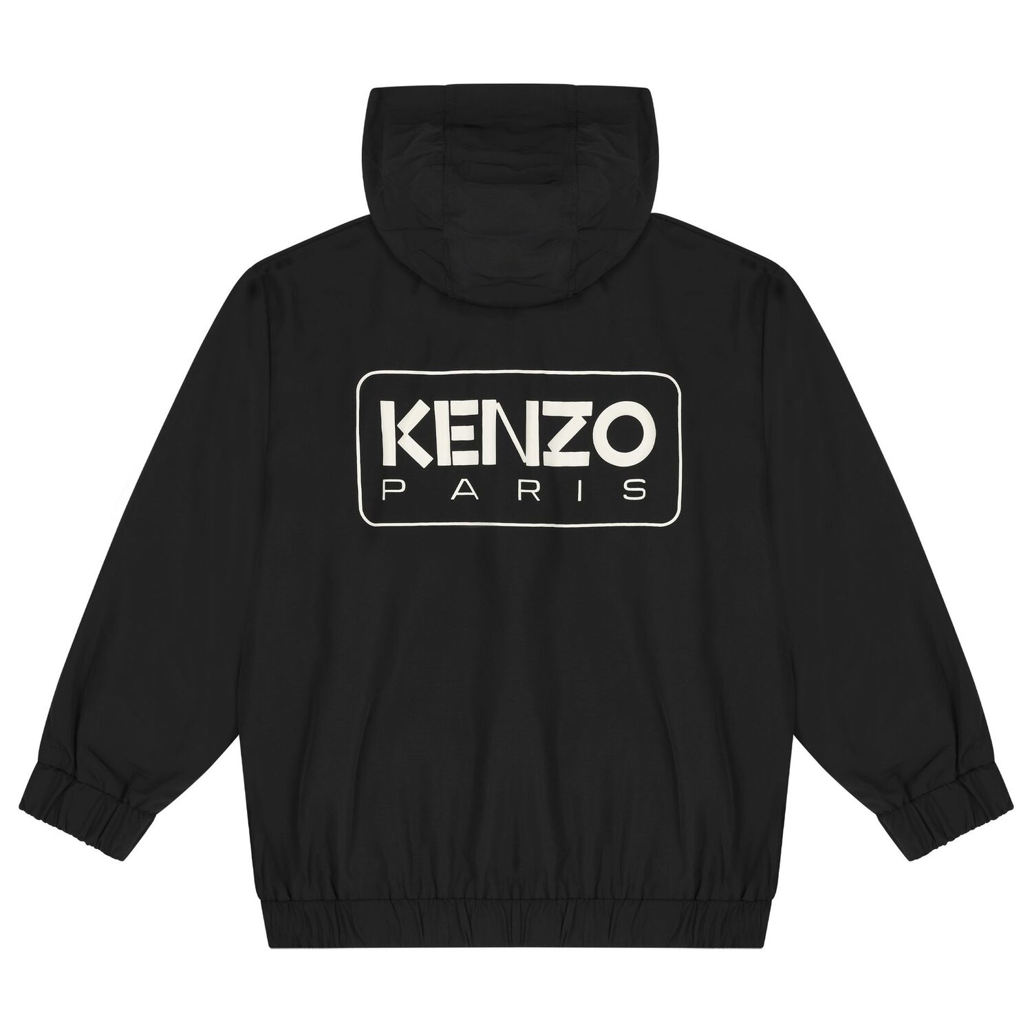 Black Logo Hooded Jacket, 1, hi-res
