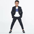Boys Navy Blue Milano Suit, 1, hi-res