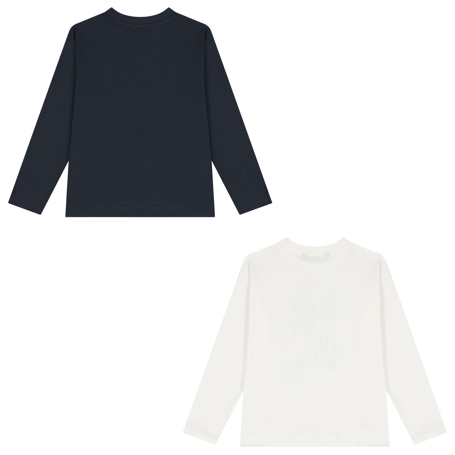 Boys Grey & White Long Sleeve Top ( 2 Pack ), 1, hi-res