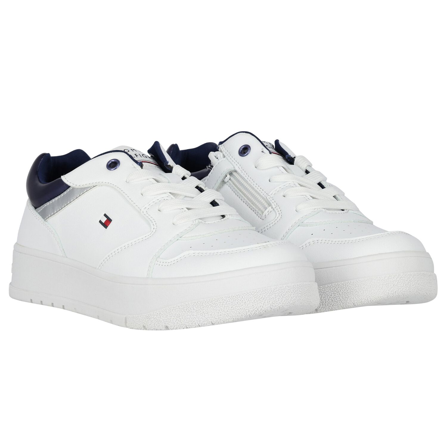 White Logo Trainers, 1, hi-res