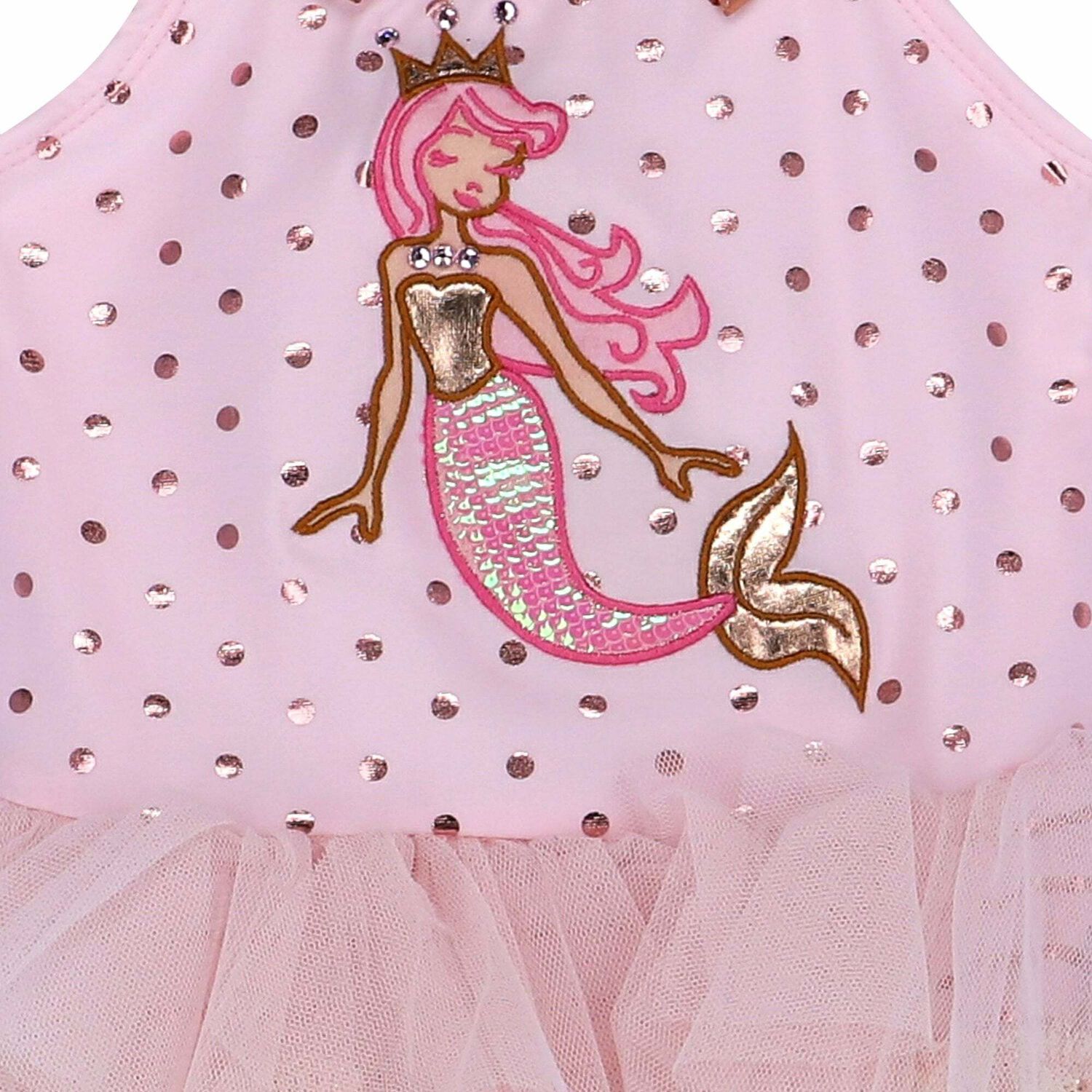 Girls Pink Embellished Swimsuit, 1, hi-res