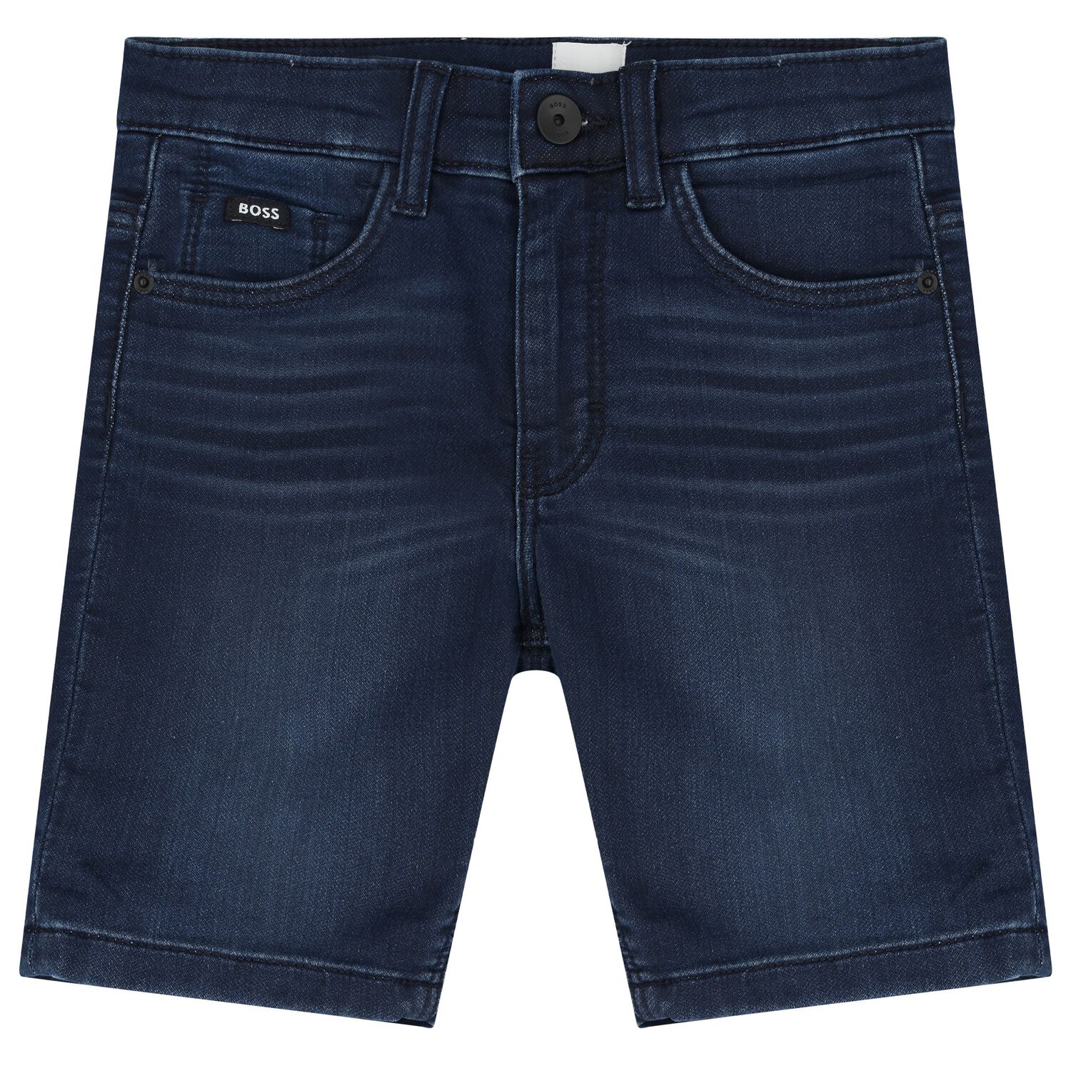 Boys Blue Denim Shorts, 1, hi-res