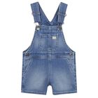 Younger Boys Blue Denim Dungaree, 1, hi-res