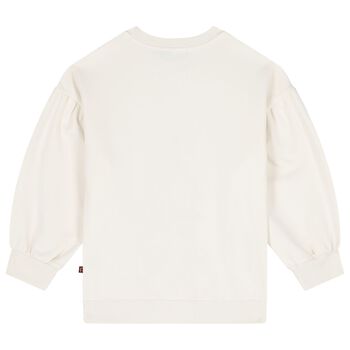 Girls Ivory Teddy Bear Logo Sweatshirt