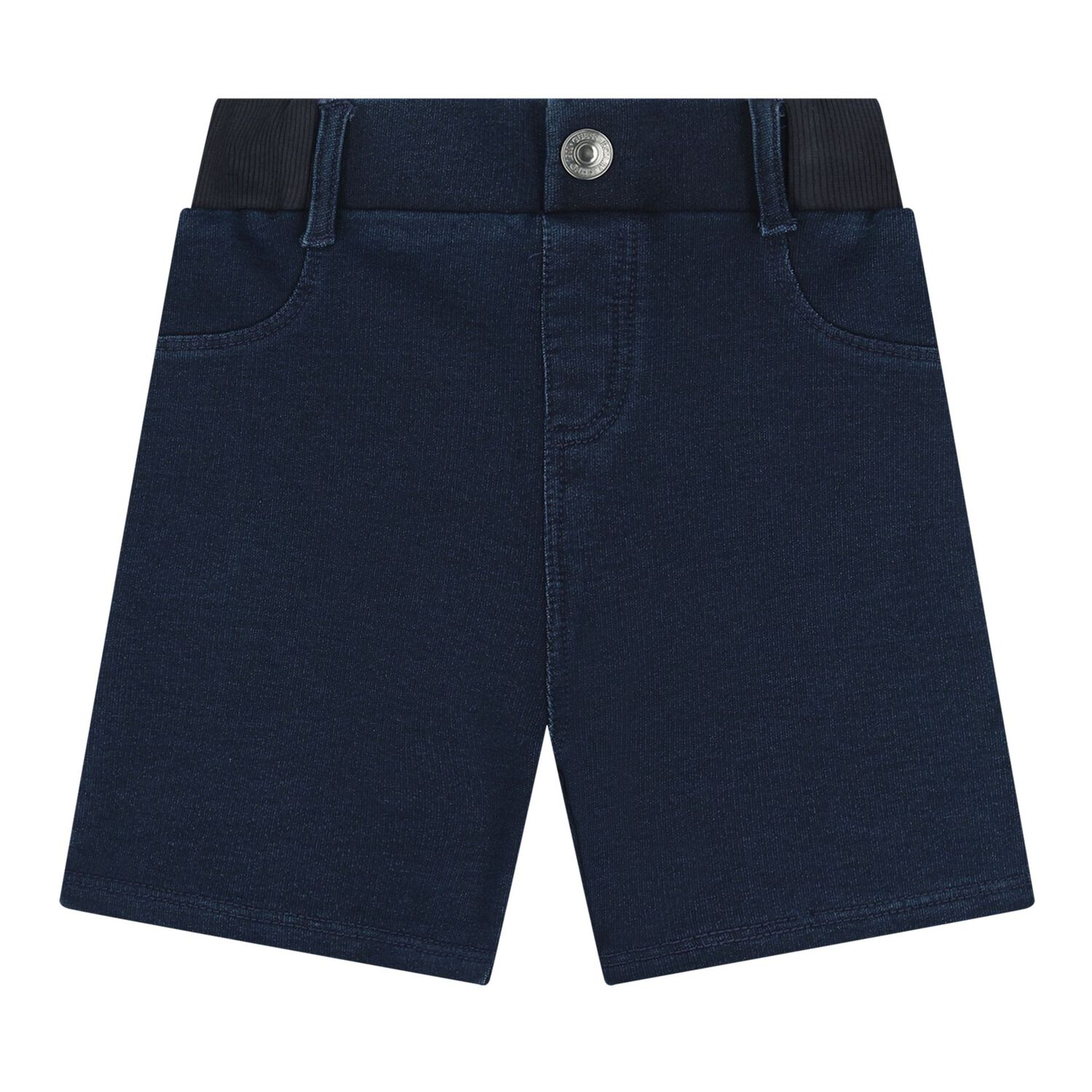 Baby Boys Yellow & Navy Blue Logo Shorts Set, 1, hi-res