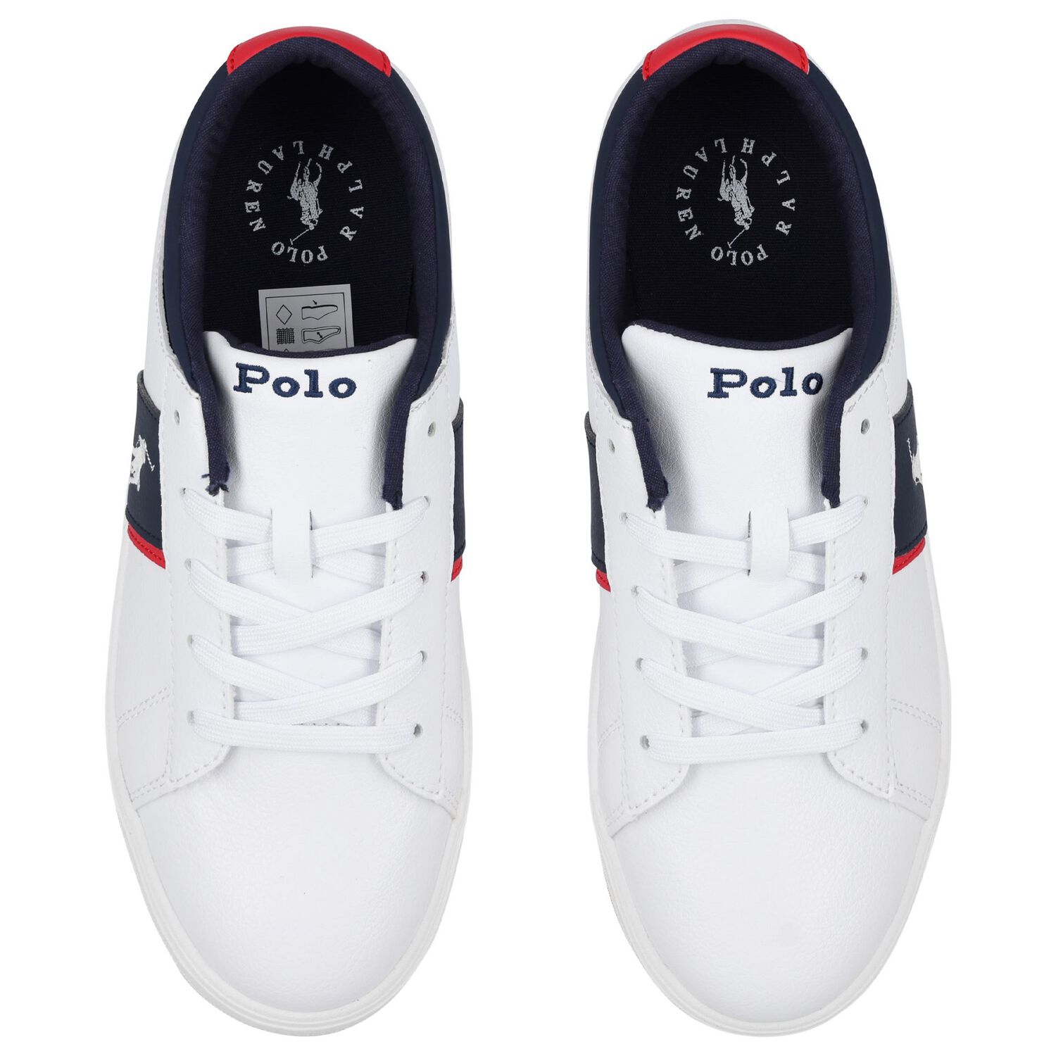 Boys White & Navy Blue Logo Trainers, 1, hi-res image number null