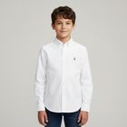 Boys White Linen Shirt, 1, hi-res