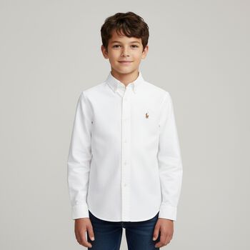 Boys White Linen Shirt