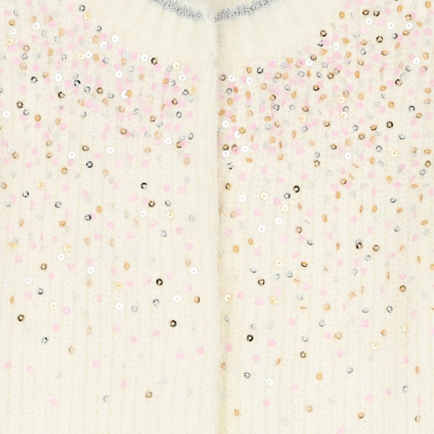 Girls Ivory Sequin Knit Cardigan, 1, hi-res image number null