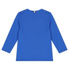 Younger Boys Blue Logo Long Sleeve Top, 2, hi-res