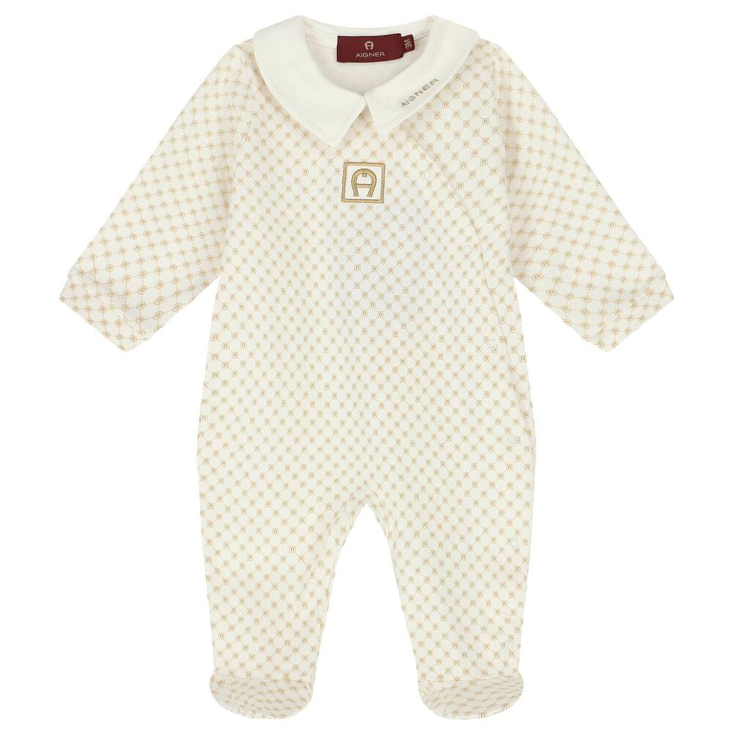 Ivory & Gold Logo Babygrow Gift Set, 1, hi-res image number null