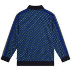 Boys Blue Monogram Logo Zip-Up Top, 1, hi-res