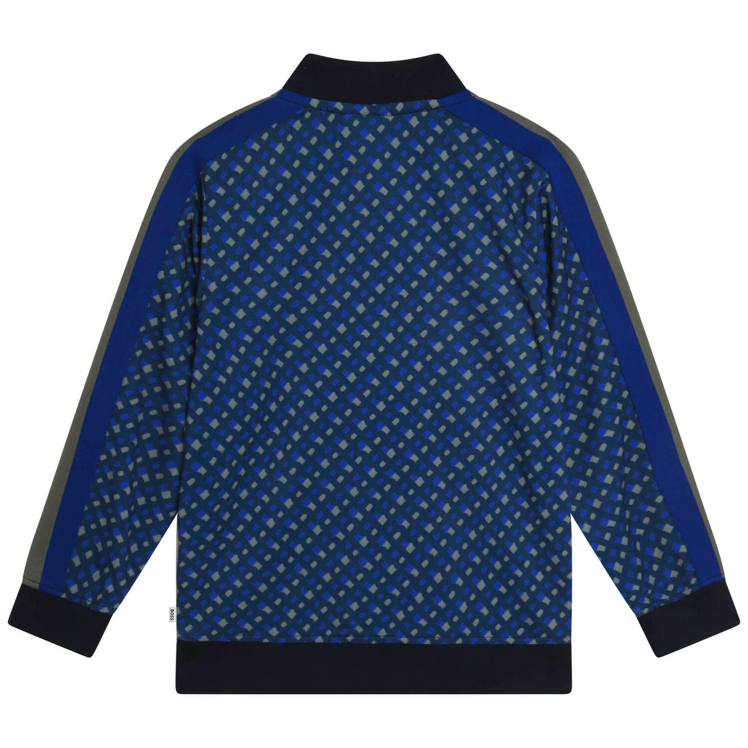 Boys Blue Monogram Logo Zip-Up Top, 1, hi-res