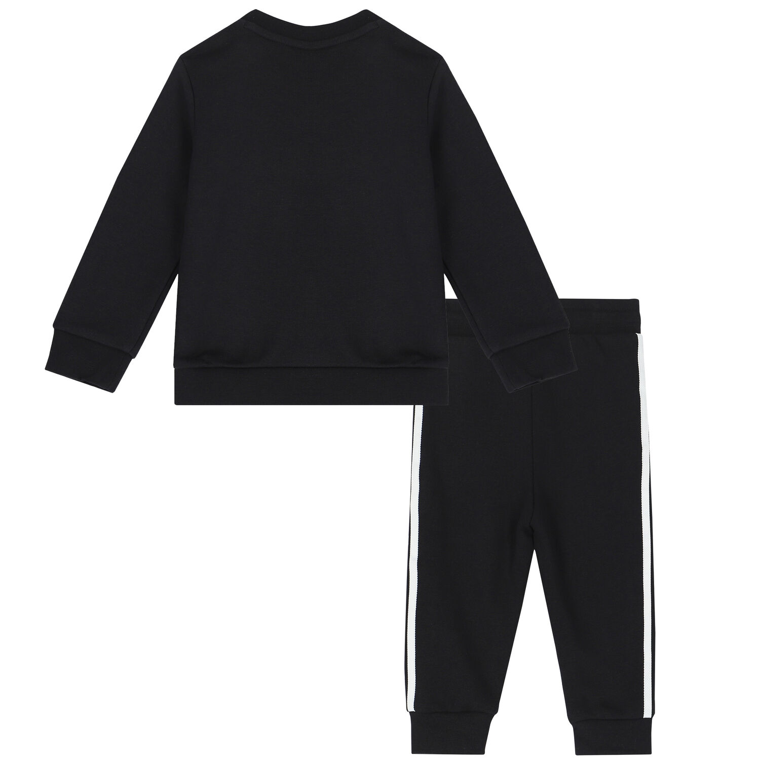 Baby Boys Black Trefoil Logo Tracksuit, 1, hi-res
