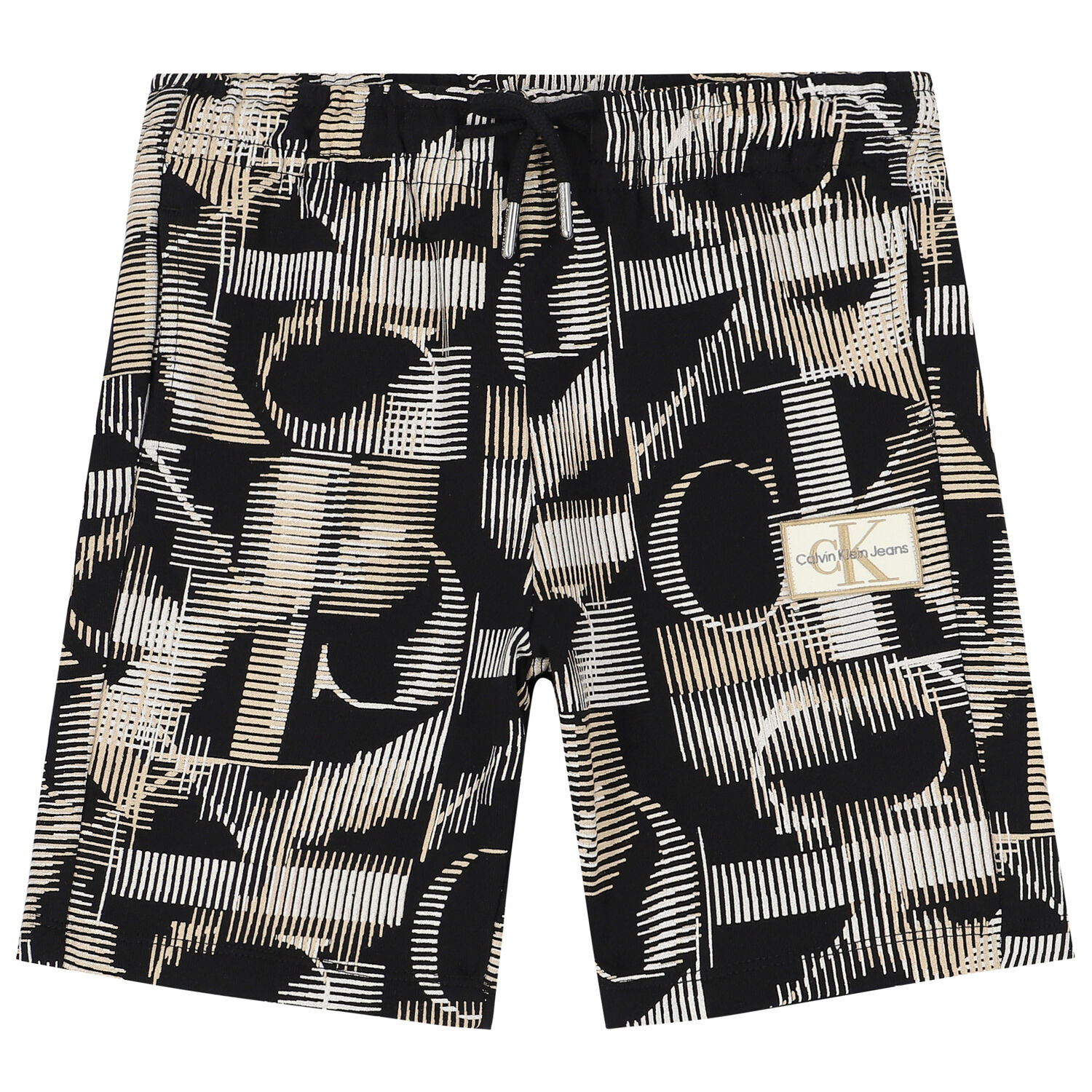Boys Black Logo Shorts, 1, hi-res