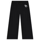 Girls Black logo Trousers, 1, hi-res