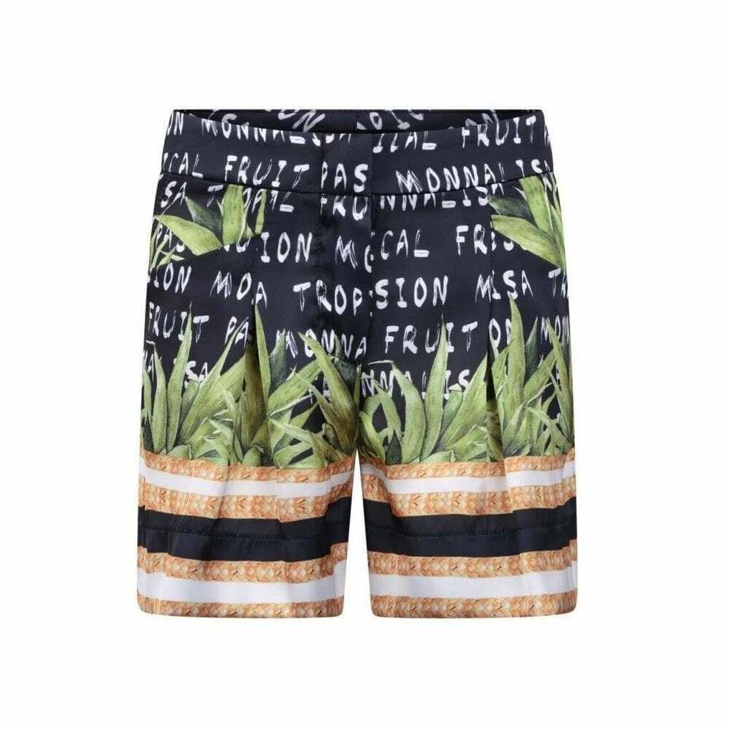 Girls Black Tropical Shorts, 1, hi-res image number null