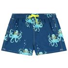 Boys Blue Octopus Swim Shorts, 1, hi-res