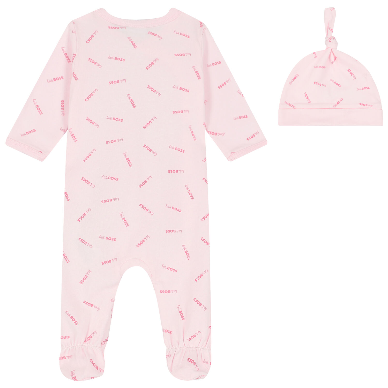 Baby Girls Pink Logo Babygrow Set, 1, hi-res