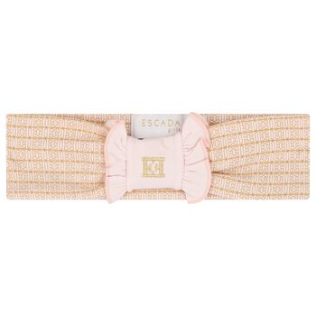 Baby Girls Pink & Gold Logo Headband