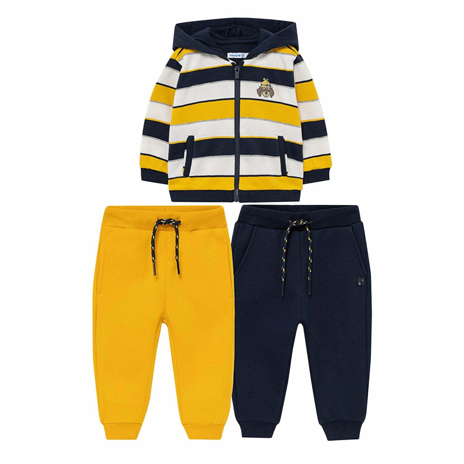 Younger Boys Yellow & Navy 3 Piece Tracksuit, 2, hi-res