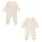 Baby Girls Ivory Babygrows ( 2-Pack ), 1, hi-res