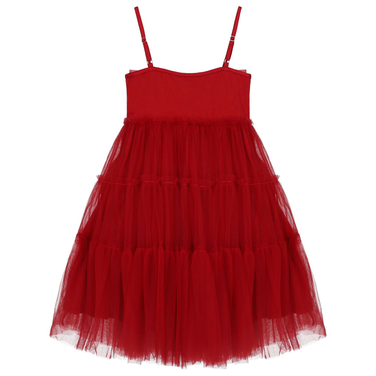 Girls Red Bow Tulle Dress, 1, hi-res image number null