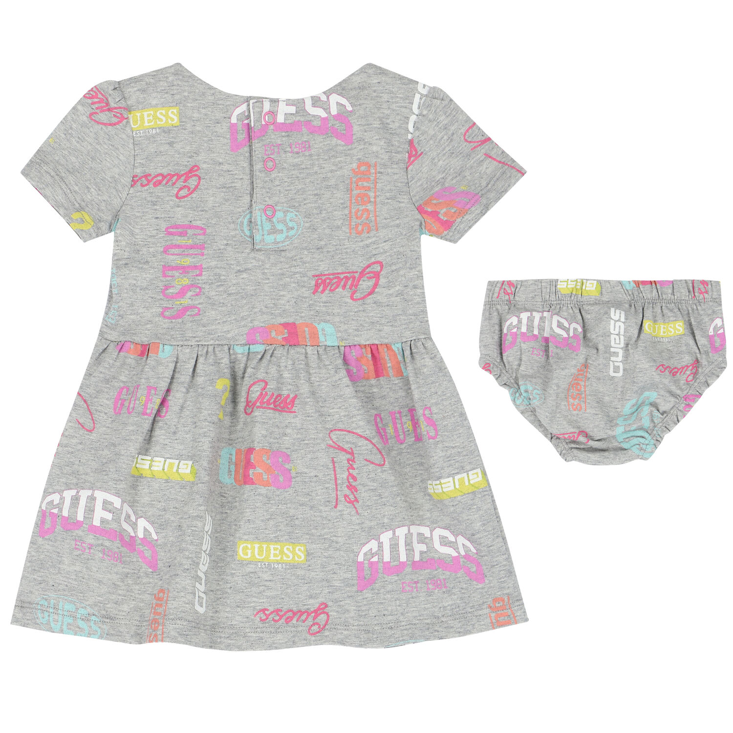 Baby Girls Grey Logo Dress Set, 1, hi-res